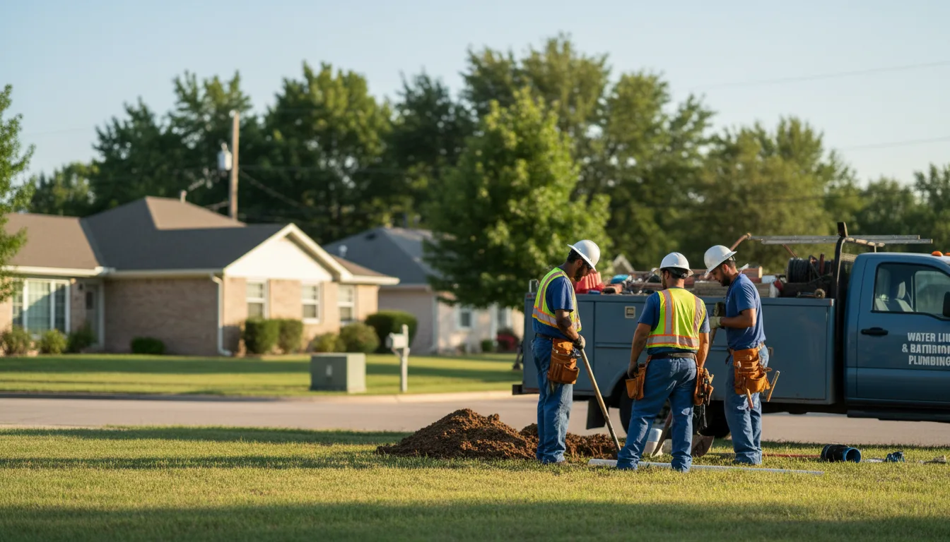 Residential water line and bathroom plumbing service in Lamont, IA